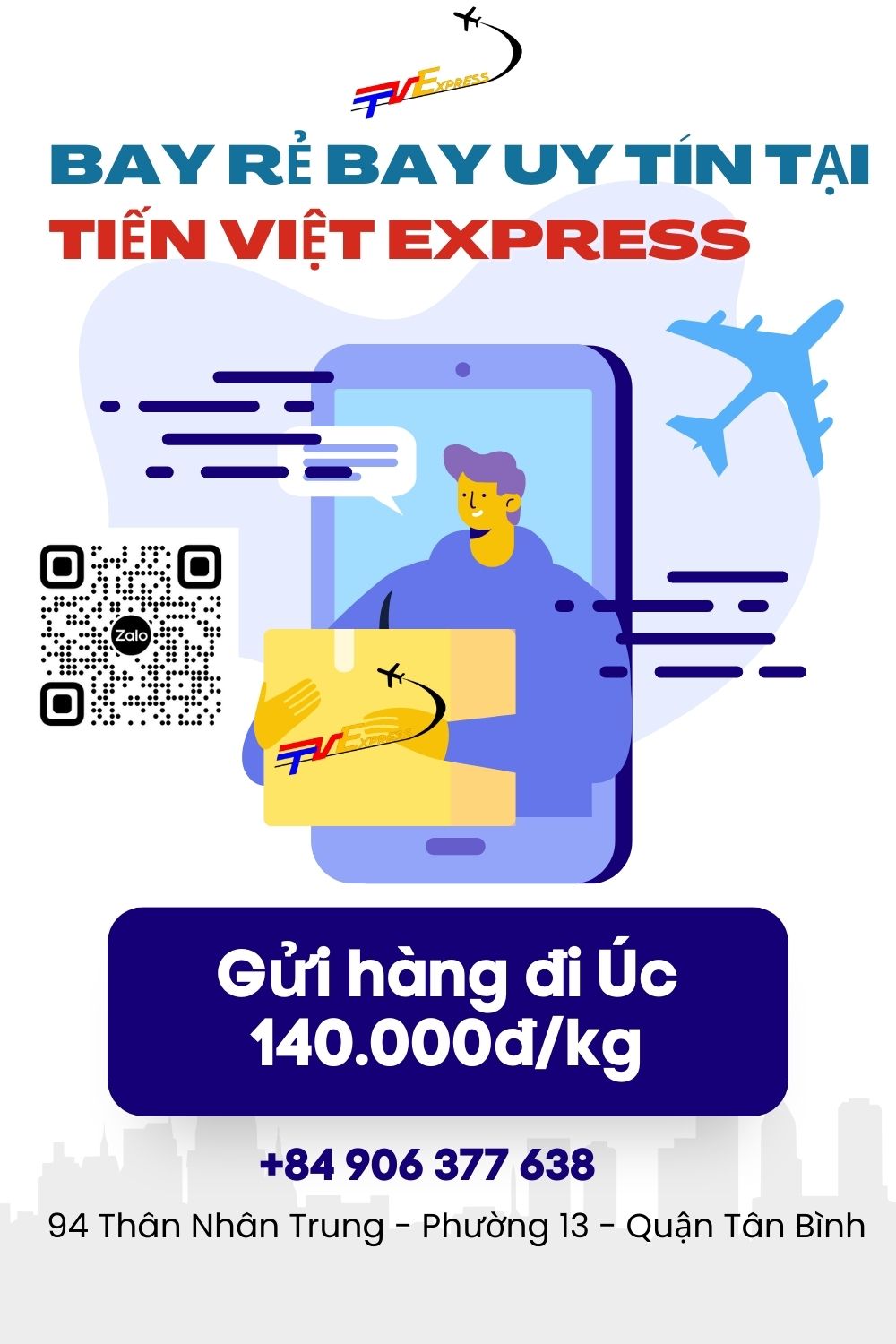 Gửi hàng đi Úc 140.000đ/kg